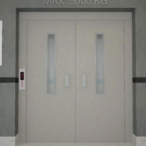 Semi-automatic door of the freight elevator